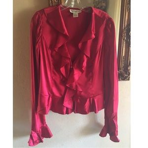 Bloomingdale’s red silk blouse size 10
